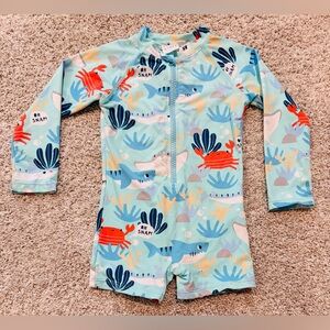 Earth Nymph size 0- 12M swim one piece rash guard.